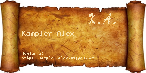 Kampler Alex névjegykártya