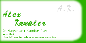alex kampler business card